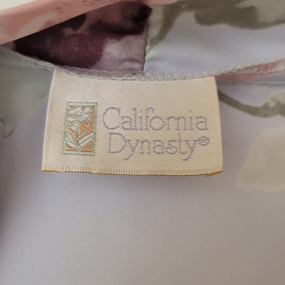 California Dynasty Vintage Floral Robe & Slip Set Large Lace Trim 2-Piece - Picture 11 of 13